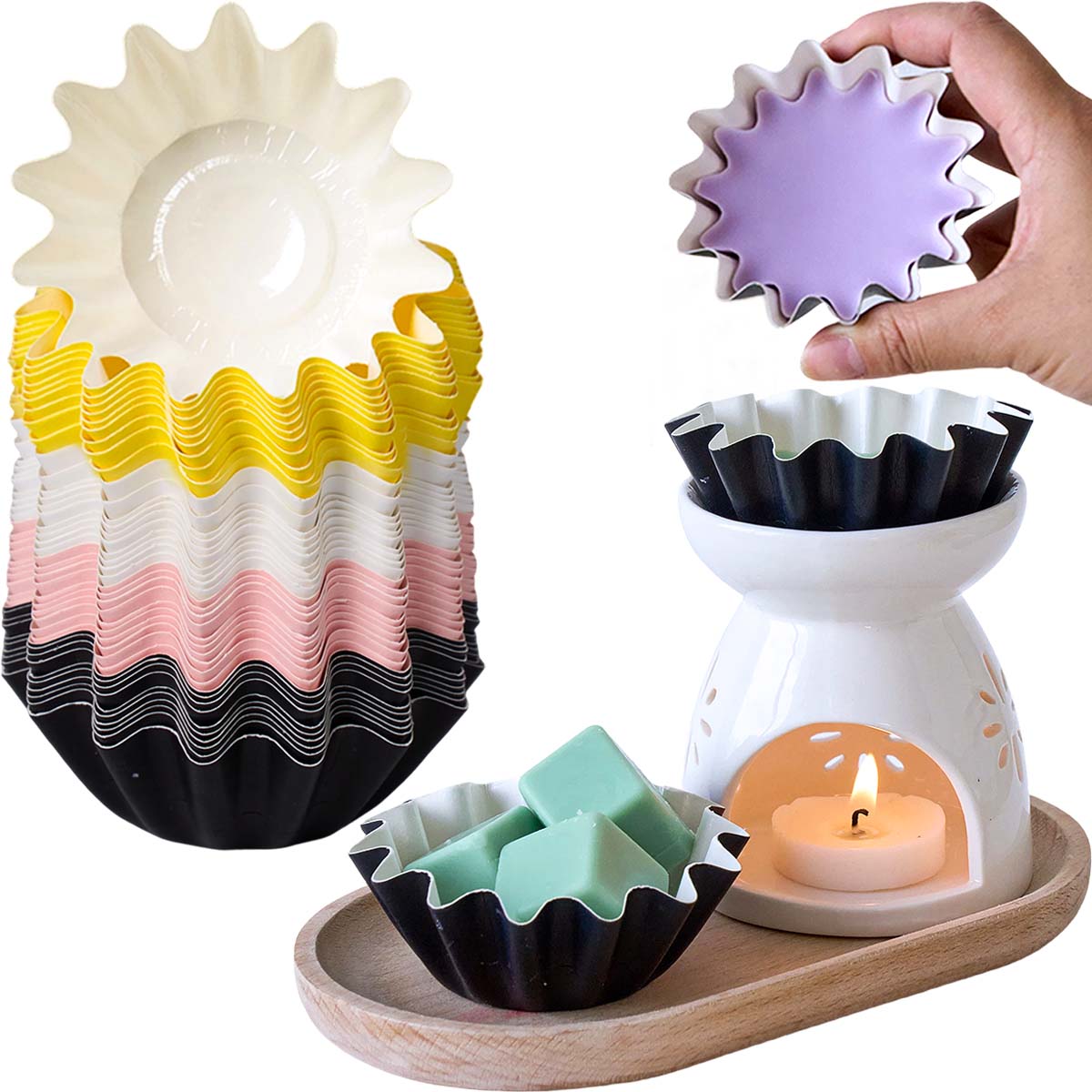 Home Fragrance Edg - 10 шт. многоразовых поддонов из вощеной