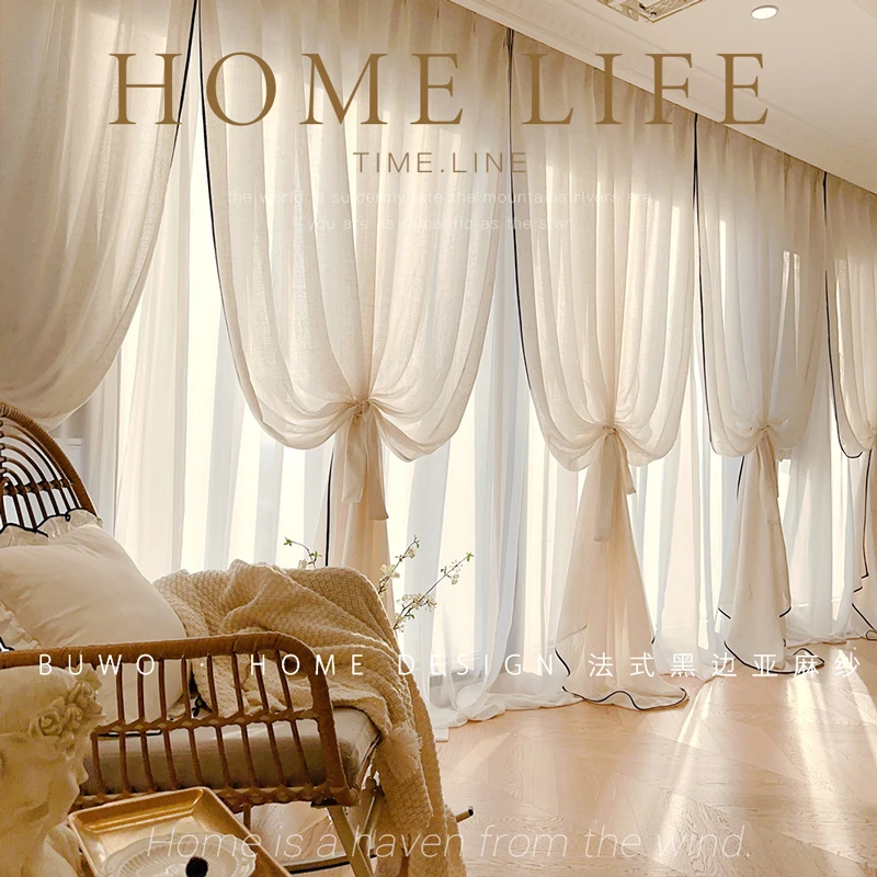Льняные тюлевые шторы с черной – обзор и цена Home Fragrance Linen